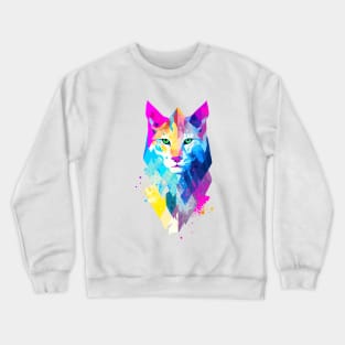 Lynx Wild Nature Animal Colors Art Paint Crewneck Sweatshirt